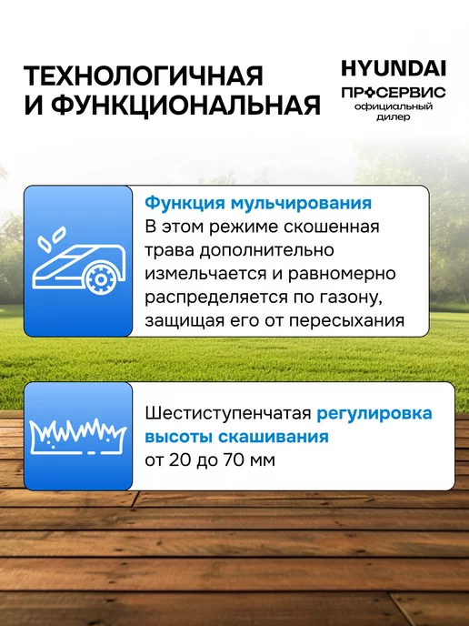 HYUNDAI Газонокосилка бензиновая самоходная с мульчированием L4220S, вариант, фото 3