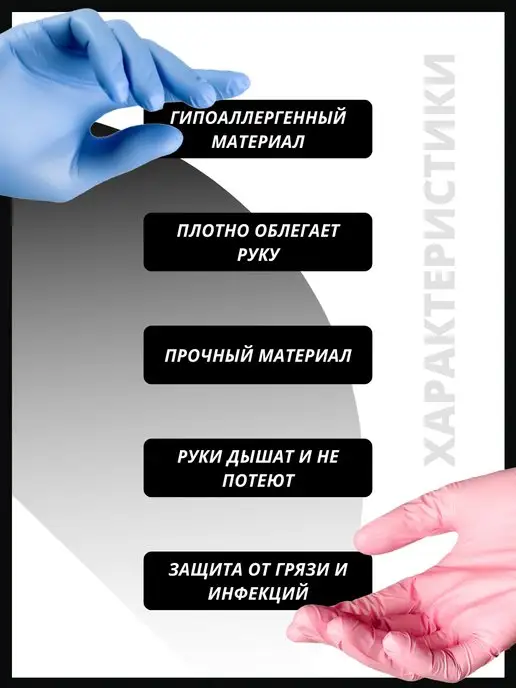 RumBerry Перчатки нитриловые одноразовые, голубой, фото 4