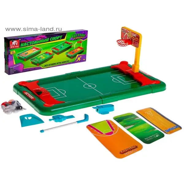 Игра настольная, 4 в1, баскетбол, боулинг, гольф, аэрофутбол