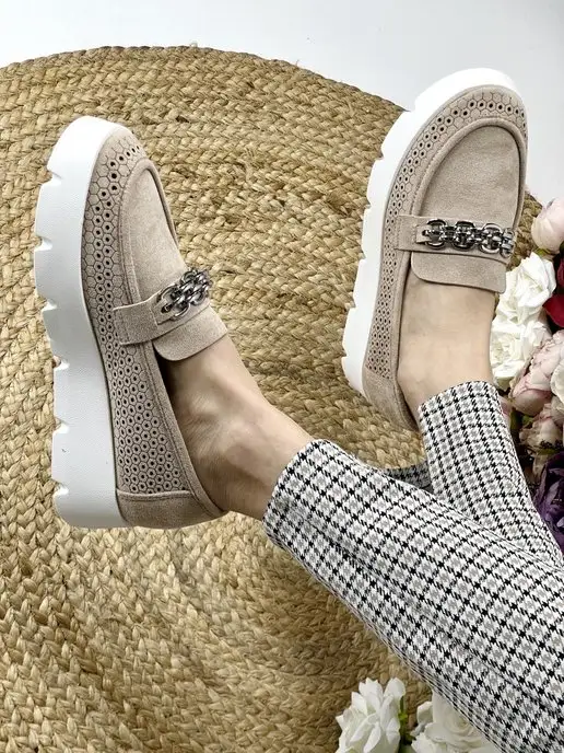 ZINVERT Лоферы больших размеров, бежевый, фото 2