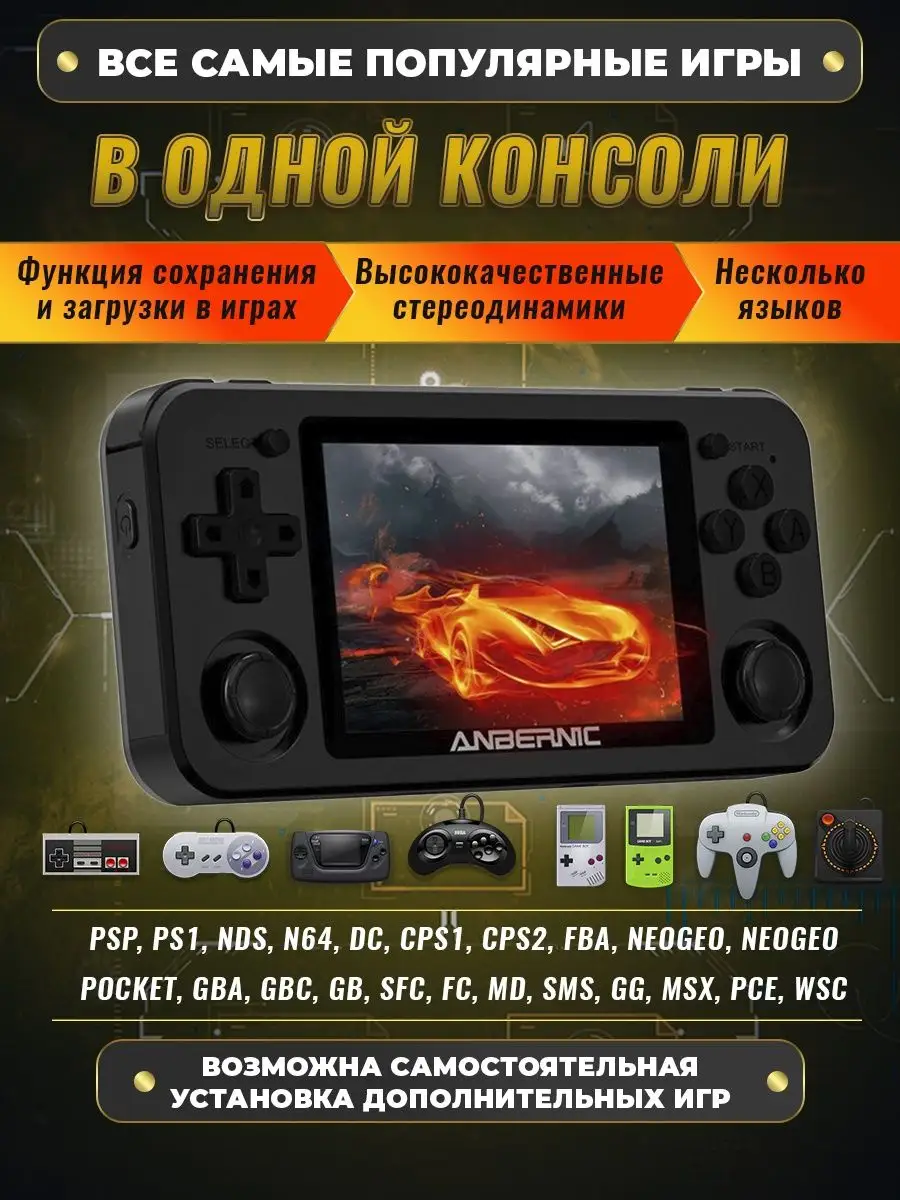 Игровая приставка RG351P (игры psp , Nintendo, game boy) A&M Store  149388733 купить за 6 800 ₽ в интернет-магазине Wildberries