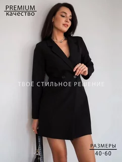 Платье пиджак женское черное вечернее праздничное мини Carolina shop 149393229 купить за 4 037 ₽ в интернет-магазине Wildberries