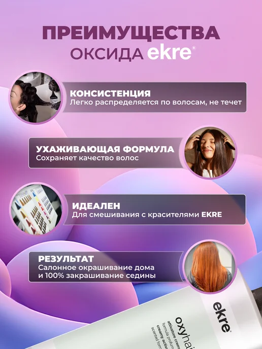 ekre Окислитель 9% для красителя Art Color, 1000 мл, 1000 мл, фото 2