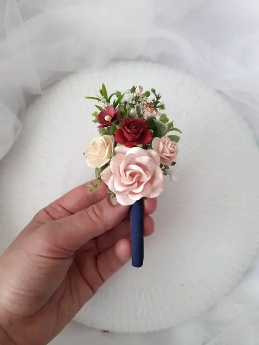 ReniWedding Бутоньерка для жениха, синий