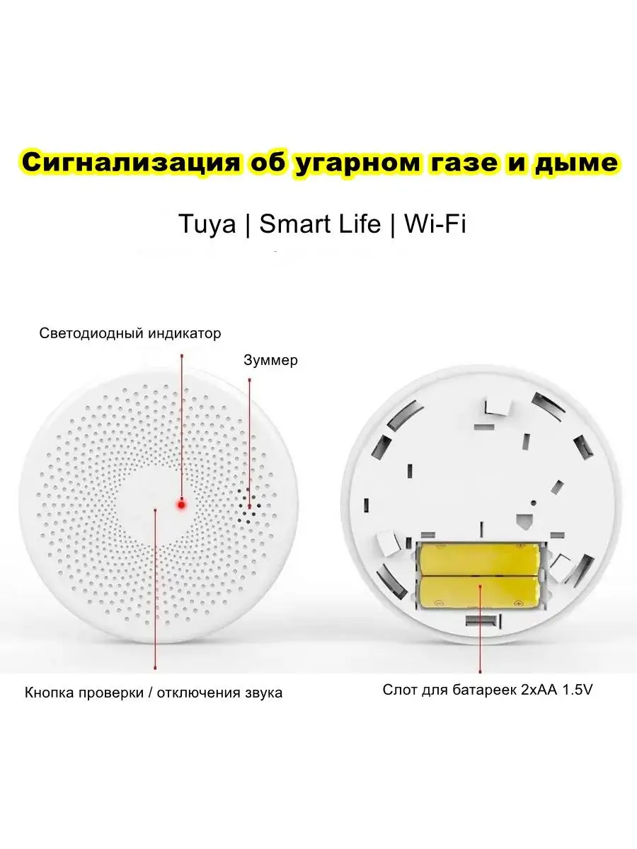 Датчик угарного газа и дыма, пожарная сигнализация для дома MyLatso  149507598 купить за 1 292 ₽ в интернет-магазине Wildberries