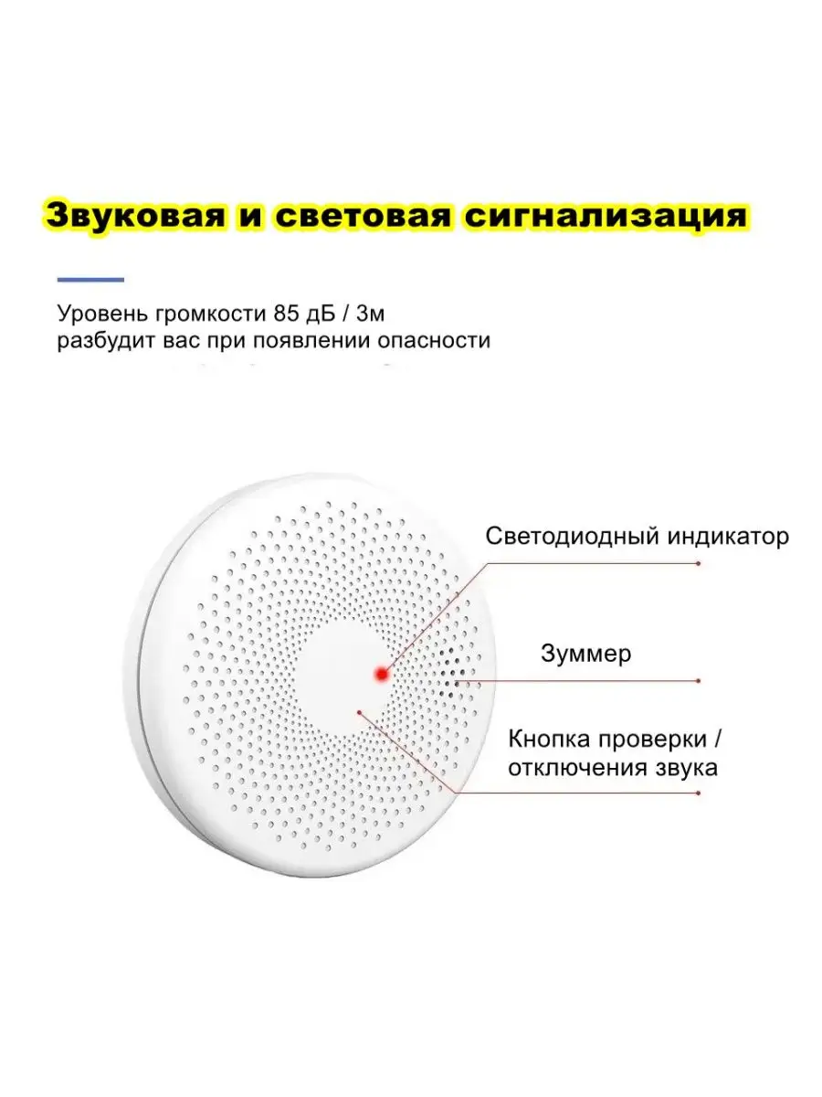 Датчик угарного газа и дыма, пожарная сигнализация для дома MyLatso  149507598 купить за 1 292 ₽ в интернет-магазине Wildberries