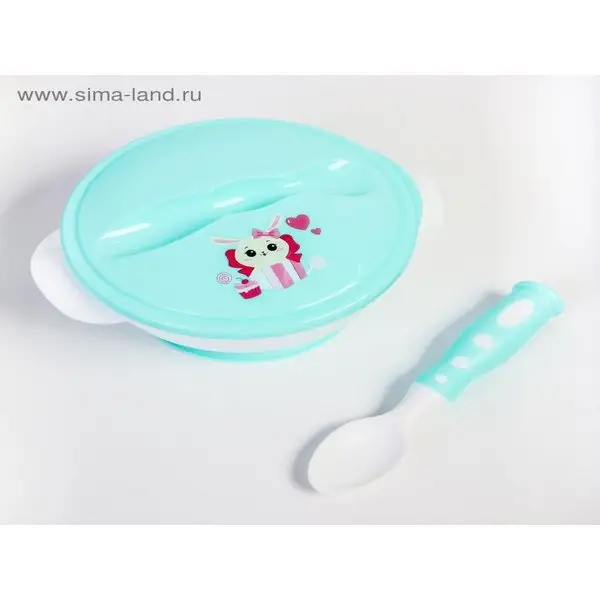 Набор детской посуды "Зайчик", 3 предмета