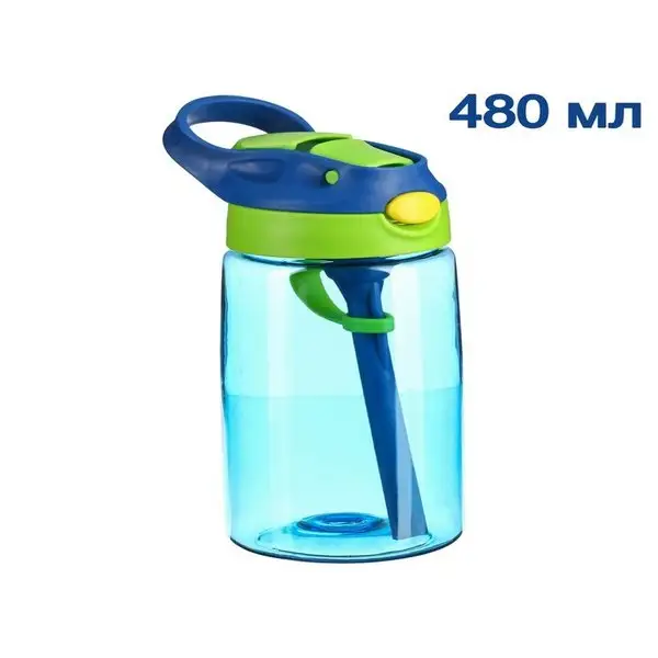 Поильник детский, мягкий носик, цвет голубой, 480 мл