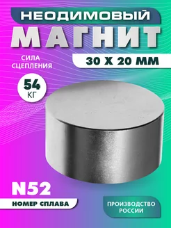 Неодимовый магнит 30х20 мм N52 (54кг) Magnet LTD 149562692 купить за 469 ₽ в интернет-магазине Wildberries