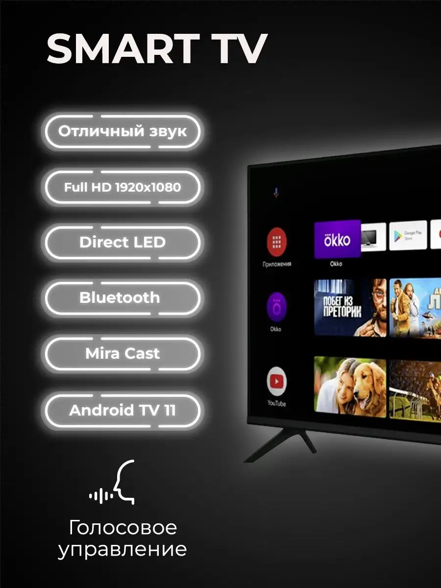 Телевизор Smart TV Q90-35, FullHD Черный 32