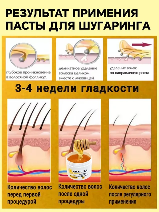 AMARILLA Сахарная паста для депиляции Средняя 200г, 200 г, фото 3