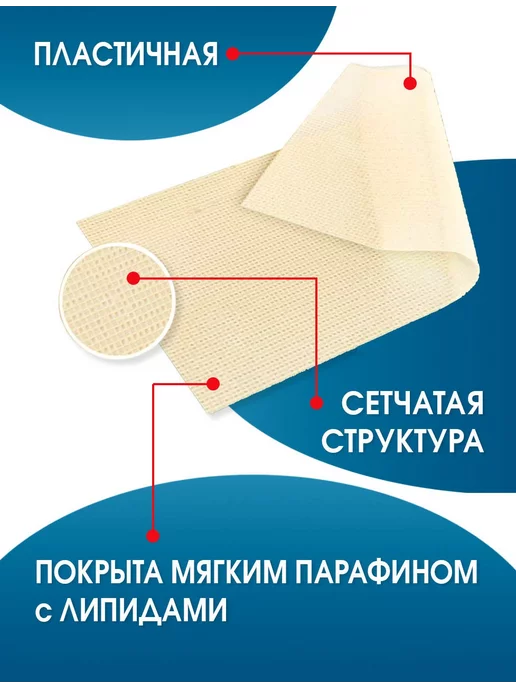 Optimelle Повязка сетчатая от пролежней ожог ран ПолиТюль 10х20см 2шт, 2 шт, фото 5