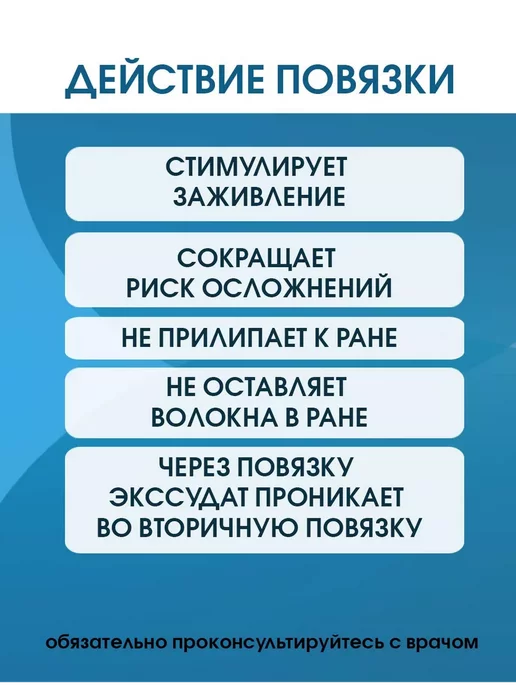 Optimelle Повязка сетчатая от пролежней ожог ран ПолиТюль 10х20см 2шт, 2 шт, фото 6