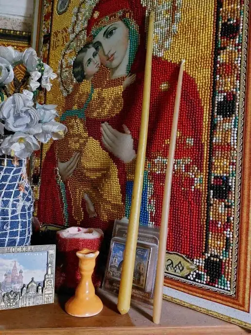 WiltedStone Подсвечник для церковной свечи - малахит, зеленый, фото 3