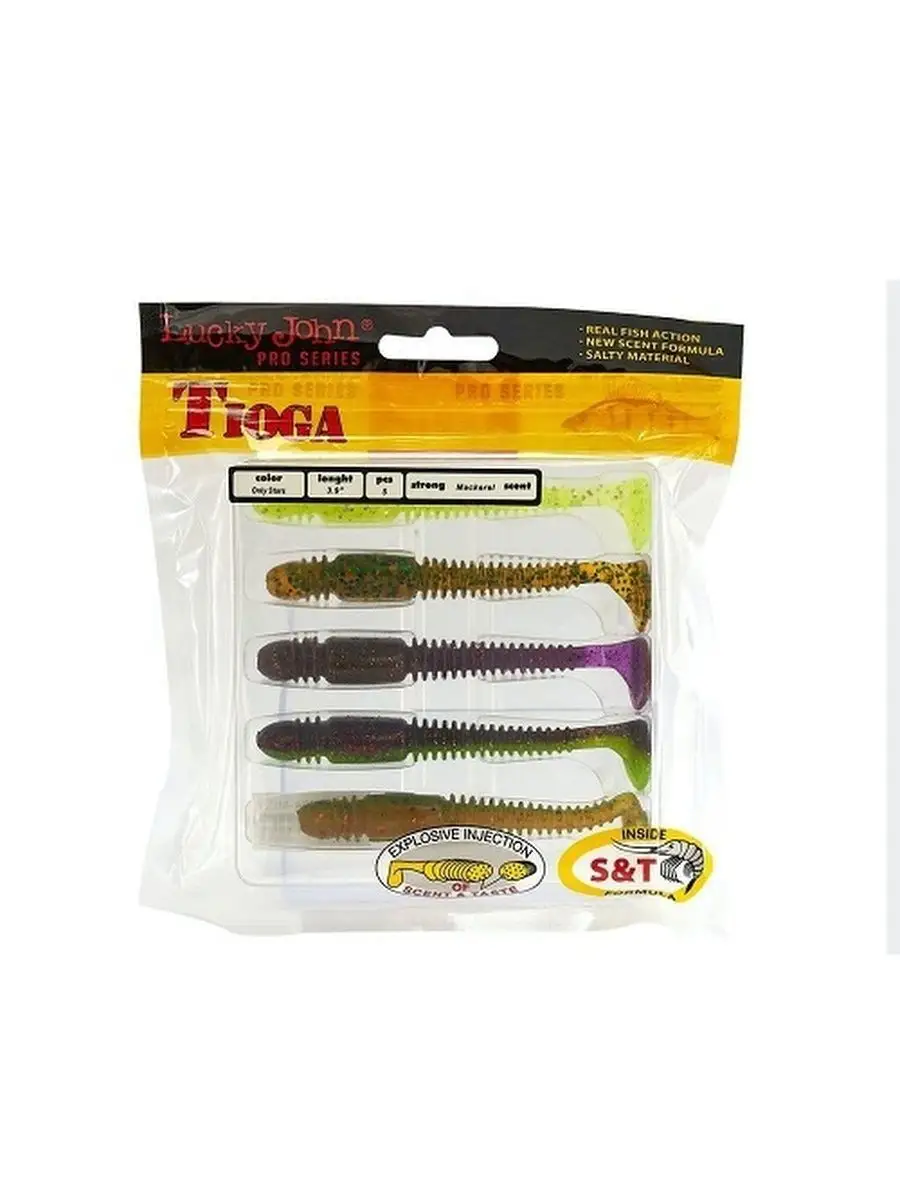 Виброхвосты съедобные Pro Series Tioga 4,5" 11,4см цвет MIX1