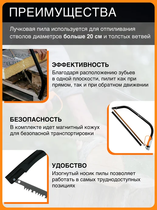 FISKARS Пила лучковая садовая 61см Фискарс SW31 1000615, черный, фото 2
