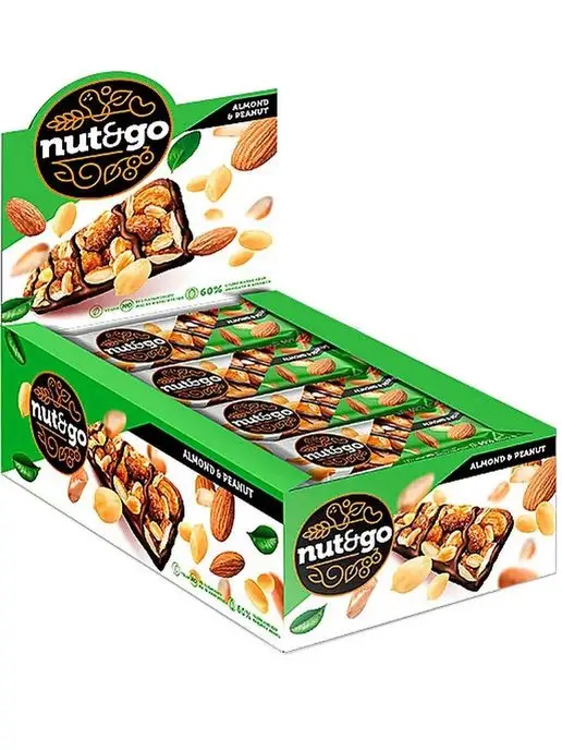 nut&go «Nut and Go» Батончик "Миндаль с арахисом", 18шт, 18 шт, фото 2