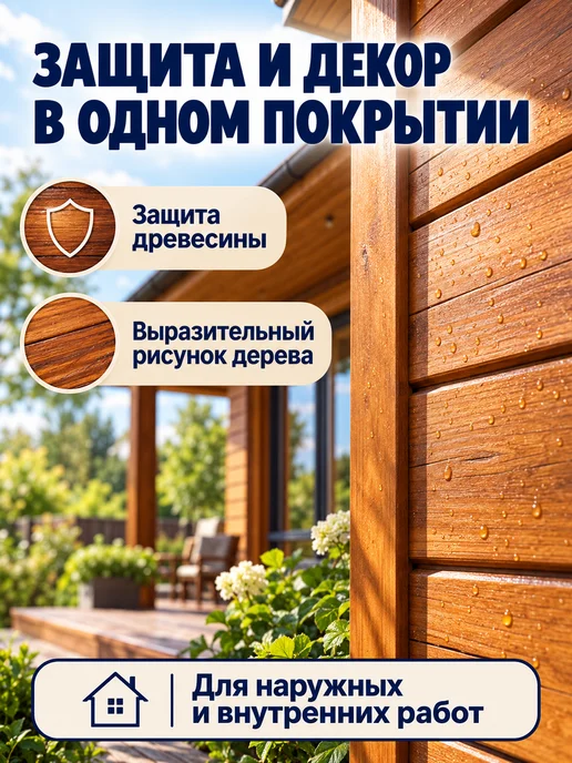 ЛЮБИМАЯ ДАЧА Декоративная пропитка для дерева 2,7 л, 9 л, фото 6