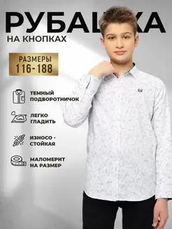 Рубашка на кнопках школьная нарядная MiLi 149788686 купить за 2 046 ₽ в интернет-магазине Wildberries