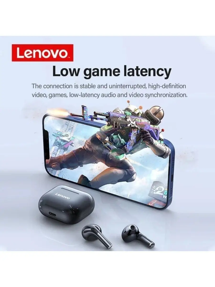 Беспроводные наушники Lenovo LP40 Pro Live Pods TWS белый lenovo 149791693  купить в интернет-магазине Wildberries