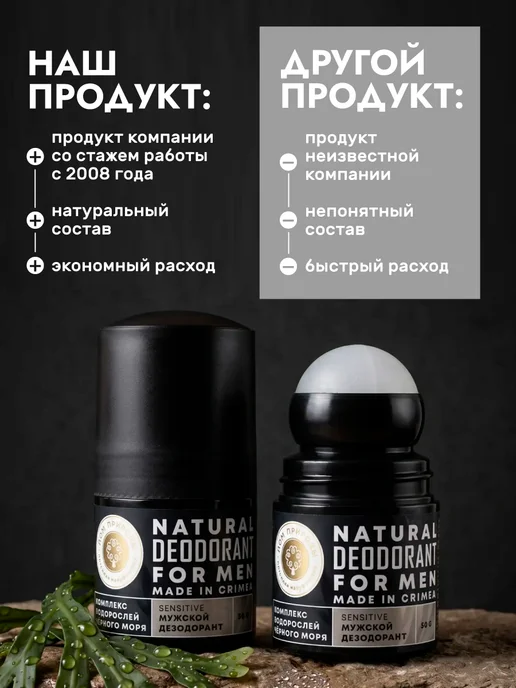 Мануфактура Дом природы Натуральный мужской шариковый дезодорант, 50 мл, фото 4