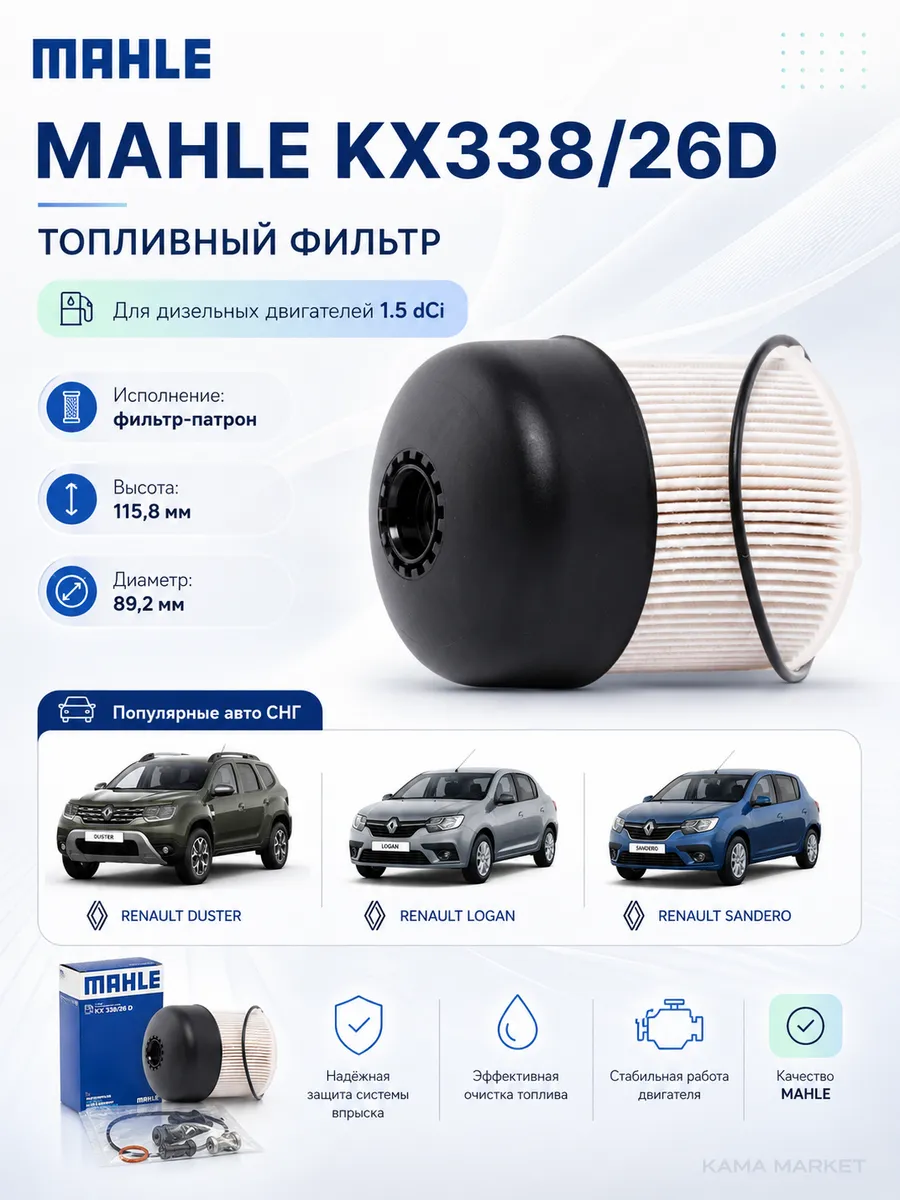 топливный фильтр Рено 1.5 дизель K9K