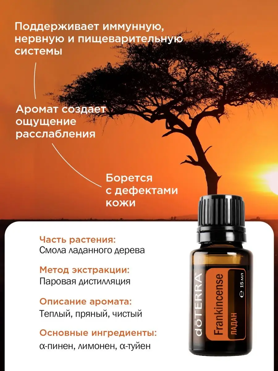 Эфирное масло Ладан, 1,5мл (30 капель) doTERRA 149840424 купить за 734 ₽ в  интернет-магазине Wildberries