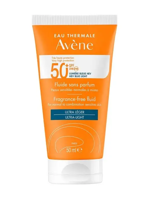 Avene Флюид солнцезащитный SPF 50+ без отдушек 50 мл, 50 мл, фото 2