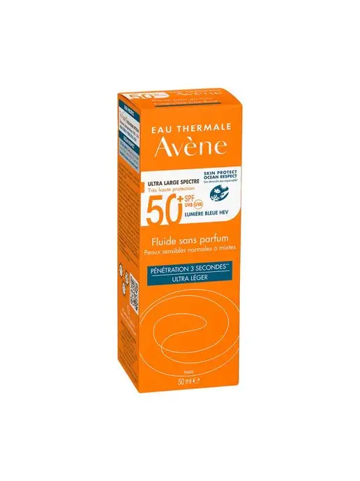 Avene Флюид солнцезащитный SPF 50+ без отдушек 50 мл, 50 мл, фото 3