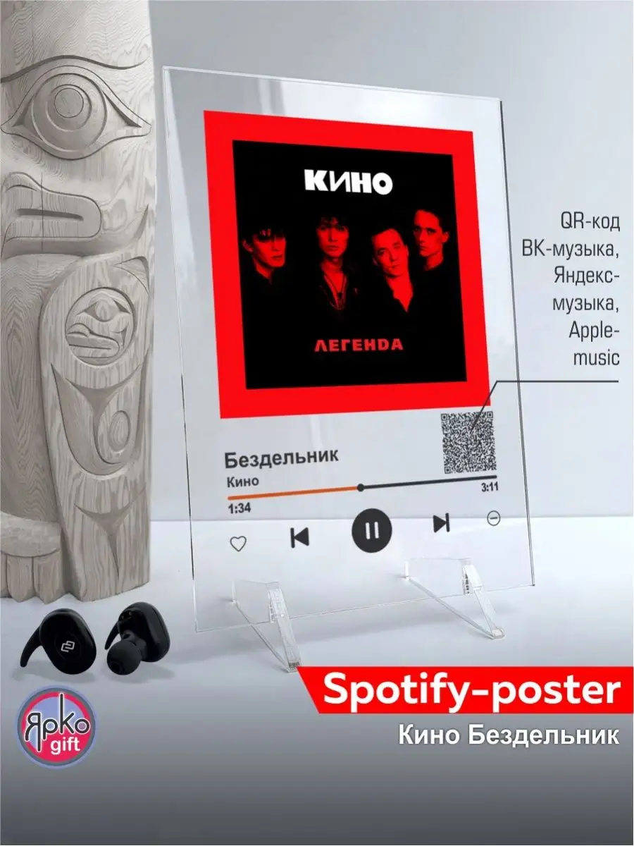 Spotify постер Виктор Цой группа Кино песня на стекле