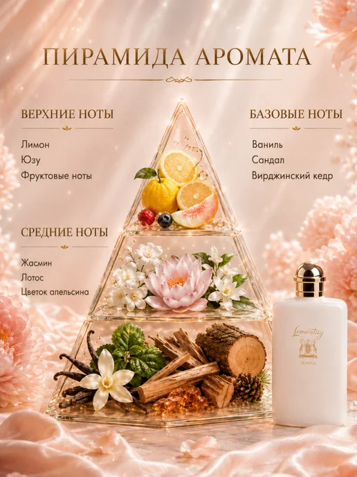 Lemontay 174 Духи Donna. Миниатюра 55мл + пробник 3 мл, 55 мл, 3 мл, фото 2