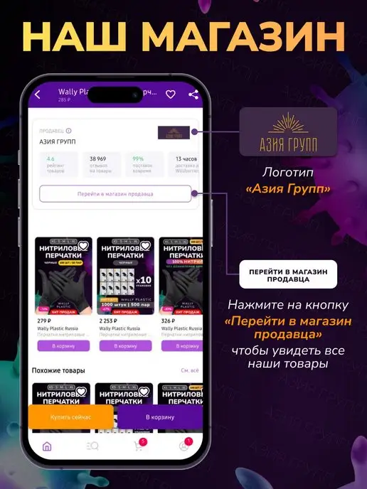 Wally Plastic Russia Перчатки виниловые одноразовые 200 шт 100 пар, 200 шт, фото 5