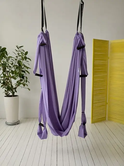 YoGuru Гамак для йоги и аэройоги, фиолетовый, фото 2