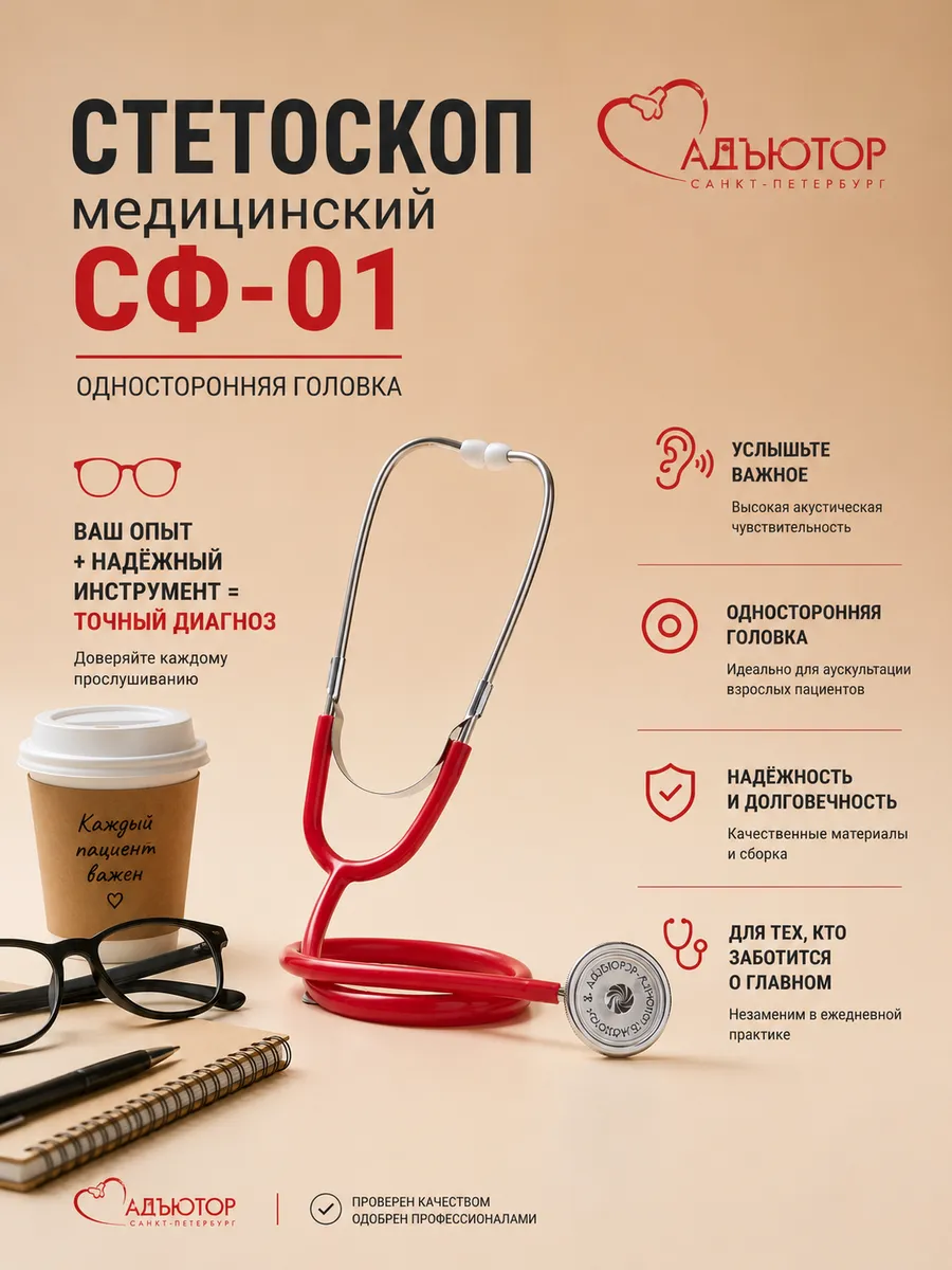 Фонендоскоп медицинский Стетофонендоскоп Стетоскоп