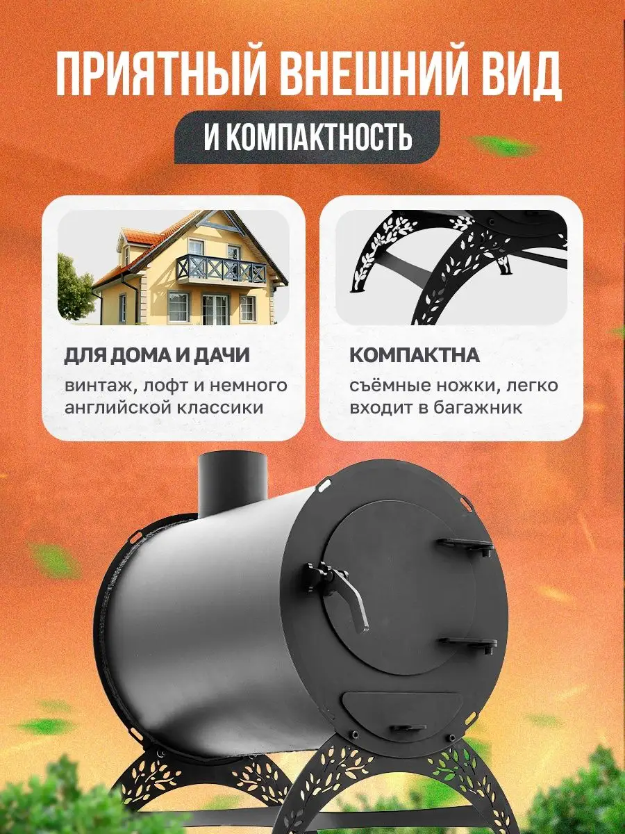 Печь буржуйка Vita Стандарт HELICON 149948204 купить за 15 363 ₽ в  интернет-магазине Wildberries