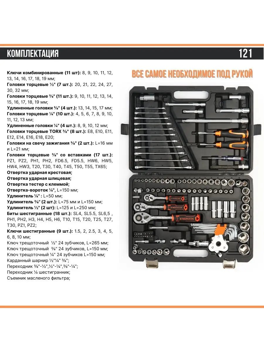 Набор инструментов для автомобиля автоаксессуары для машины KINGQUEEN  149954477 купить в интернет-магазине Wildberries