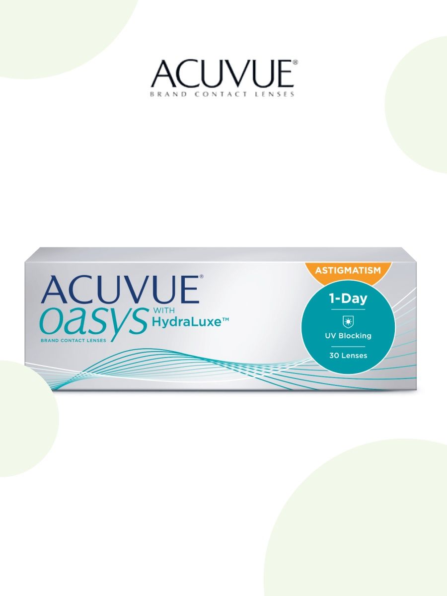 Acuvue oasys 0.75. Acuvue Oasys 1 Day for Astigmatism (30 шт). Астигматические контактные линзы.