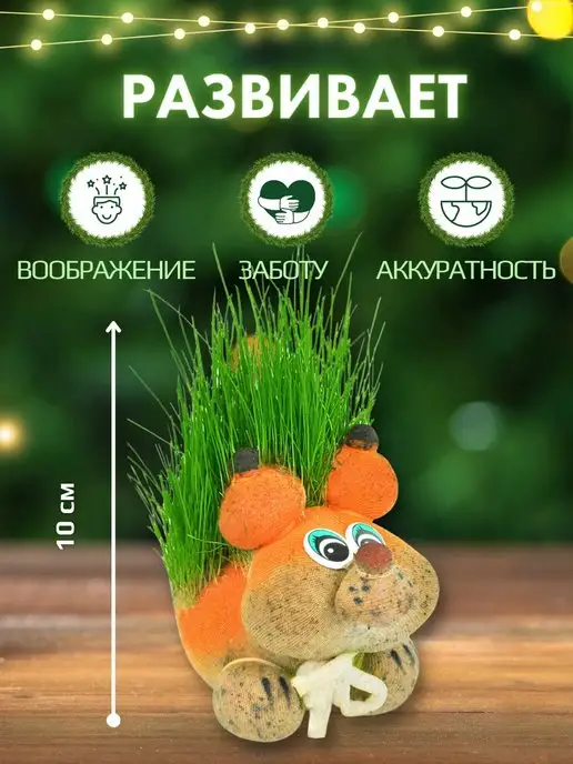 Сады Аурики Травянчик растущая травка белка микрозелень, 2 шт, фото 3