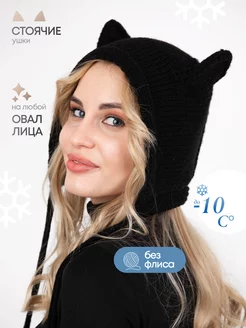 Шапка чепчик кошка на весну с ушками chicstyle 150009173 купить за 716 ₽ в интернет-магазине Wildberries