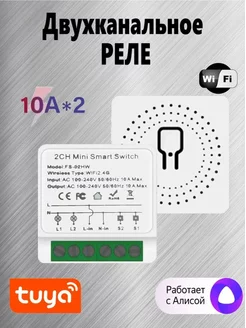 Двухканальное реле WIFI Mini Smart Switch Tuya 150089159 купить за 973 ₽ в интернет-магазине Wildberries