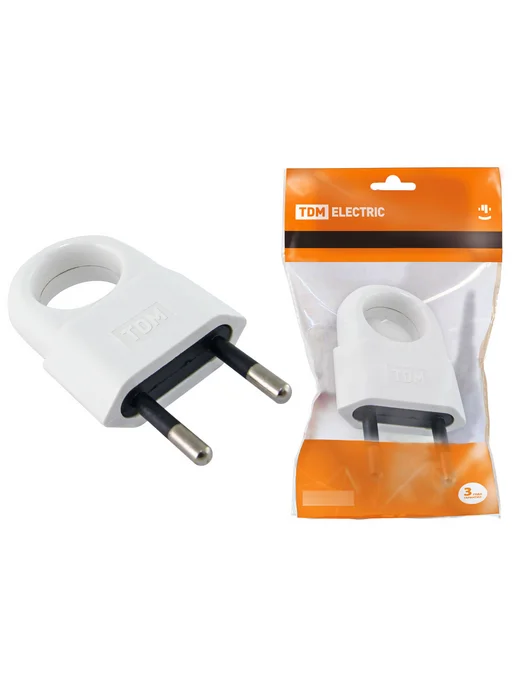 TDM Electric Вилка электрическая ТДМ Электрик 250В 10А SQ1806-0189, 4 шт, 4 шт, фото 3