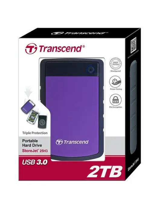 Transcend 2 ТБ Внешний HDD StoreJet 25H3P Фиолетовый (TS2TSJ25H3P), 2 ТБ, фото 4