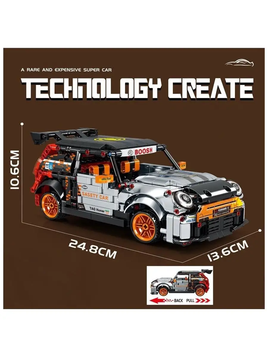 Конструктор 8207 спортивная машина Mini Cooper 642 детали LEGO 150234704  купить в интернет-магазине Wildberries