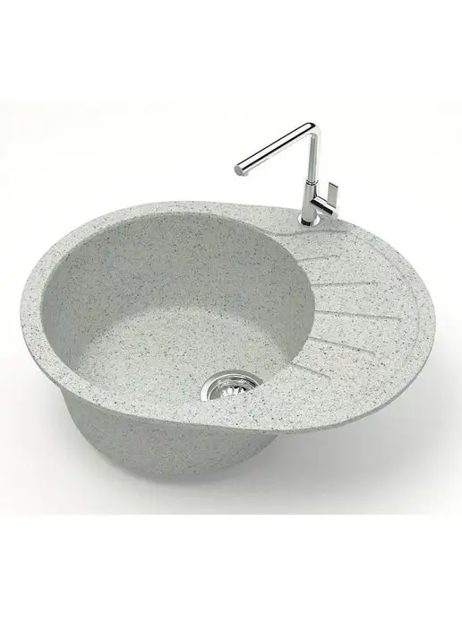 Azario Кухонная мойка Light 575х440х215 светло-серый, 575x440x215, фото 6