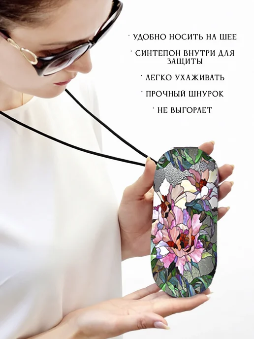 Дом русского батика Камелия Футляр для очков, серый, фото 2