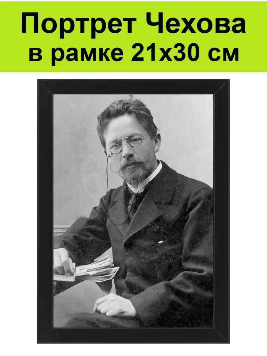 Портрет Чехова в рамке 21х30 см / Писатель Чехов, постер СССР 150299504  купить за 1 212 ₽ в интернет-магазине Wildberries