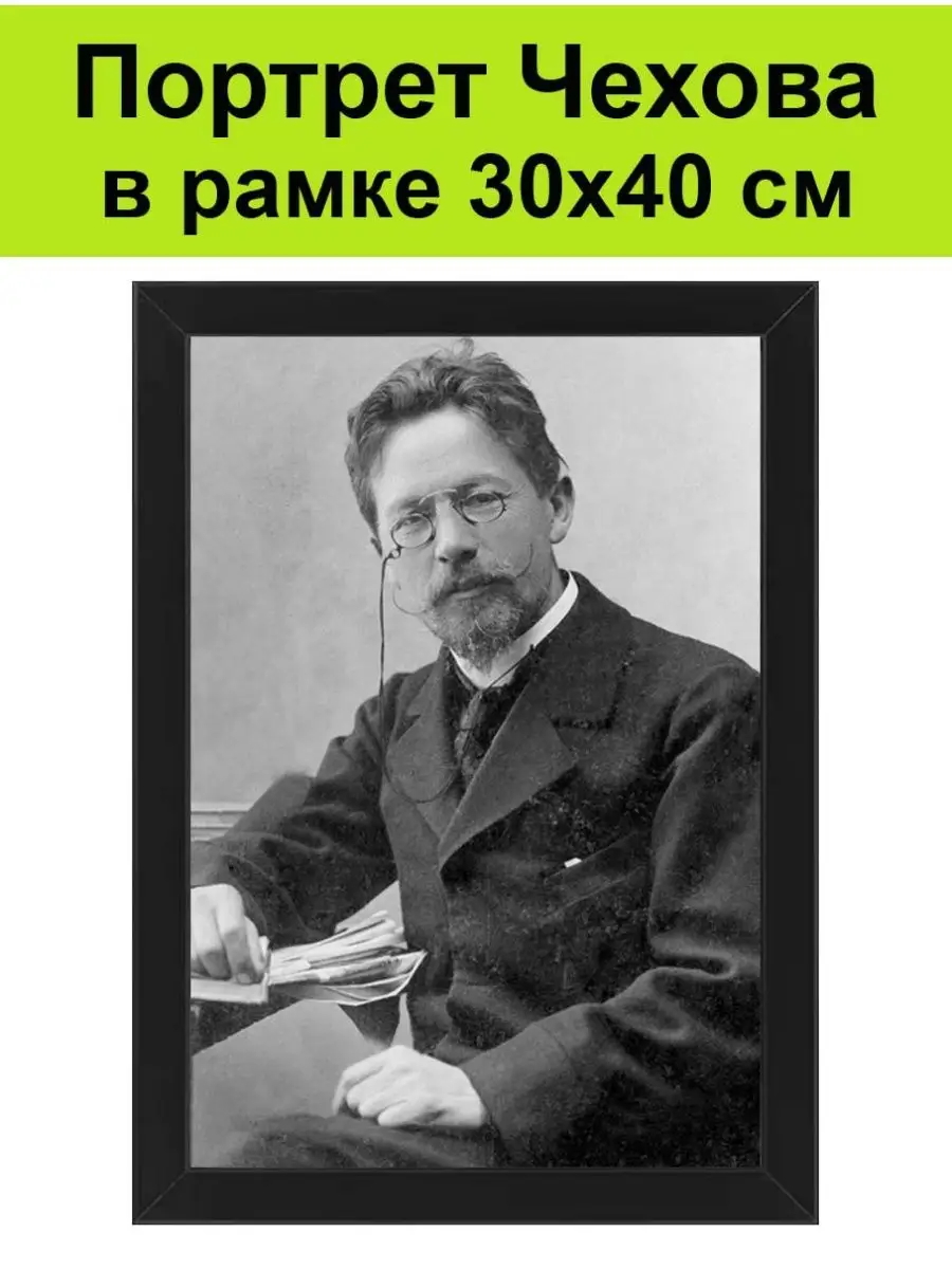 Портрет Чехова в рамке 30х40 см / Писатель Чехов, постер СССР 150299651  купить за 1 717 ₽ в интернет-магазине Wildberries