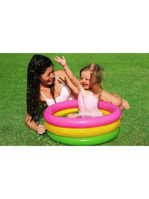 Intex Надувной бассейн детский Радуга, 114х25 см, 61x22 см, фото 2
