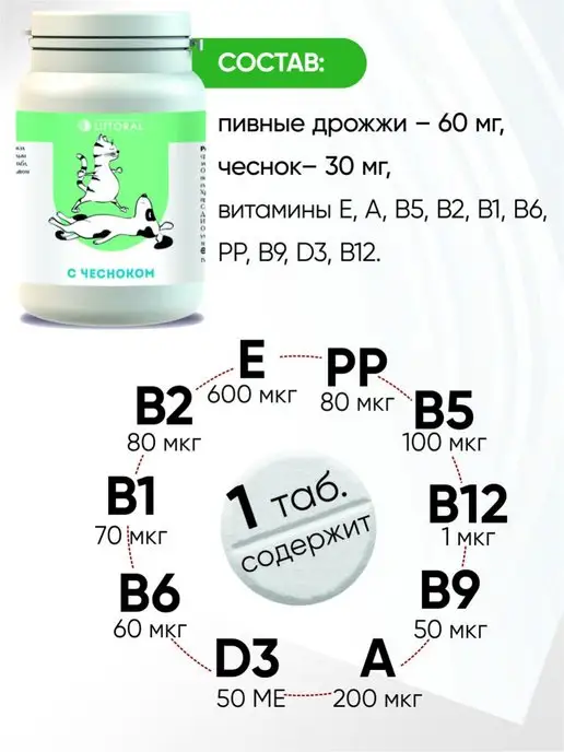 Литораль Витамины для сердца для кошек и собак, вариант, фото 2