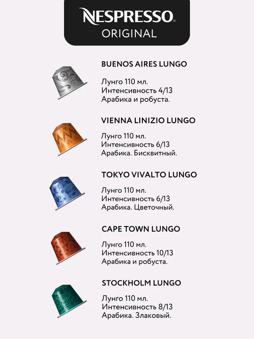 Nespresso Набор кофе в капсулах Неспрессо Original Lungo 100 шт, 100 шт, фото 3